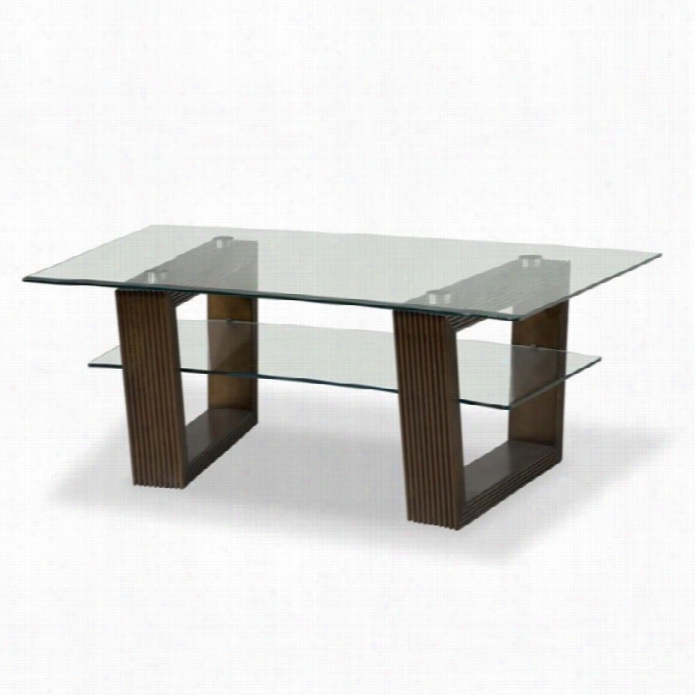 Magnussen Cord0ba Rectangular Glass Top Cocktail Table In Coffee Bean