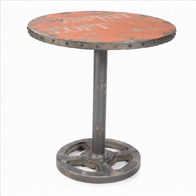 Moe's Wheel Round  Dining Table In Orange