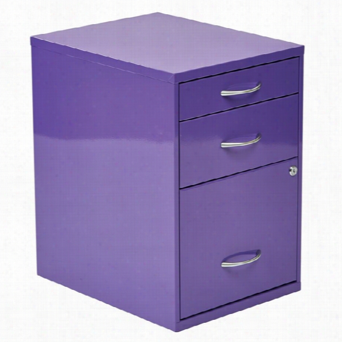 Office Star 3 Drawer Filing Cabinet In Purple