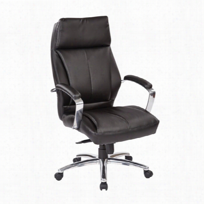 Office Star Deluxe Highb Ack Faux Leater Office Chair In Black