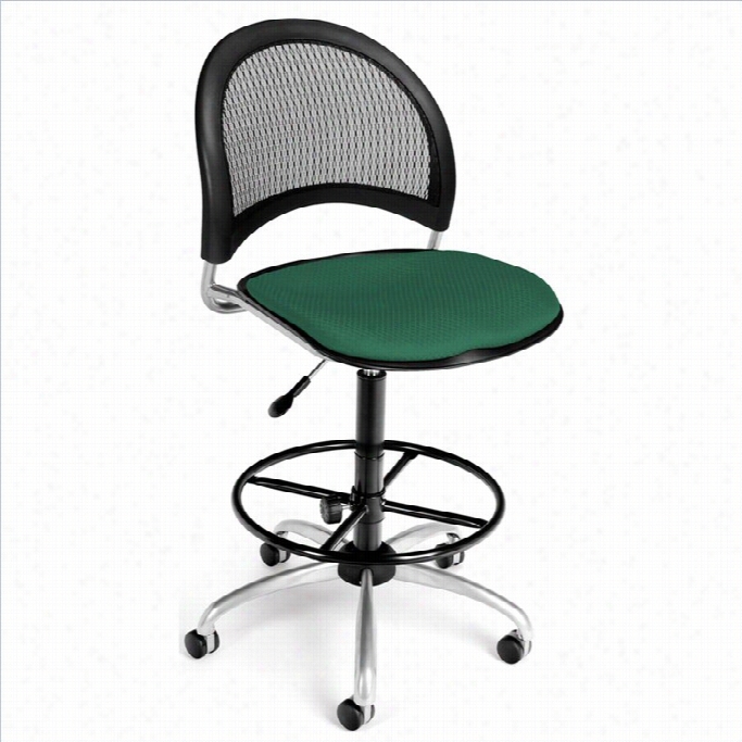 Ofm Moon Swive Drafting Chair With Drafting Kit In Shamrock Green