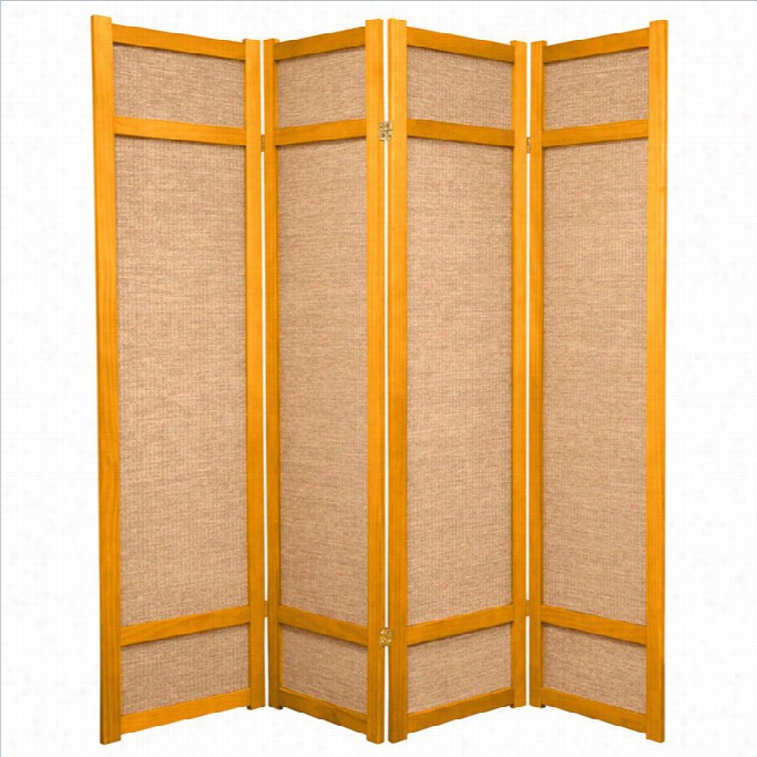 Oriental Furniture 6 ' Tall 4 Panel Shoji Screen In Honey