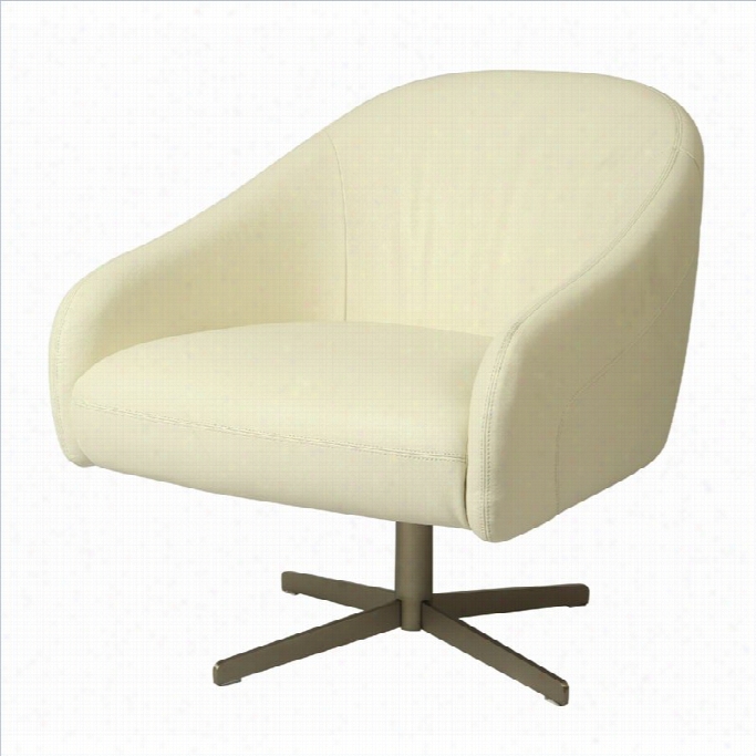 Psate L Furniture Dawsonville Leather Club Barrel Chairin White