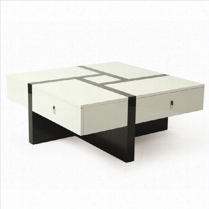 Pastel Furniture Jumeirah High Lustre Coffee Table In Black And White