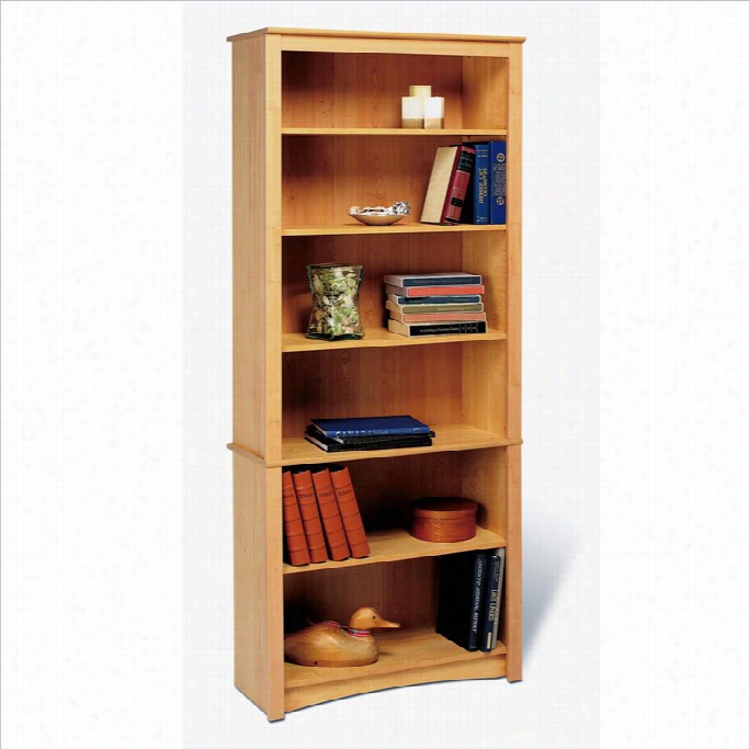 Prepac Sonoma 6  Shlf Wood Bookcasee In Maple
