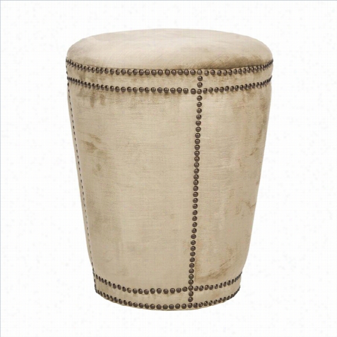 Safavieh Baylee Birch Wood Ottoman In Antique Beige