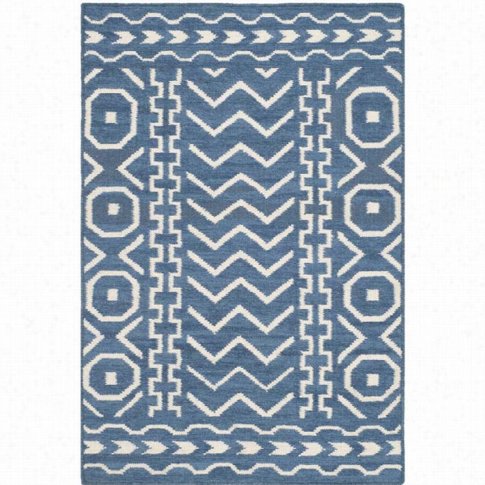 Safavieh Dhurries Dark Blue Contemporary Rug - 2'6 X 4'