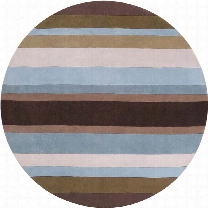 Surya Cosmopolit An 8' X8 ' Round Hand Tufted Wool Rug In Blue Brown