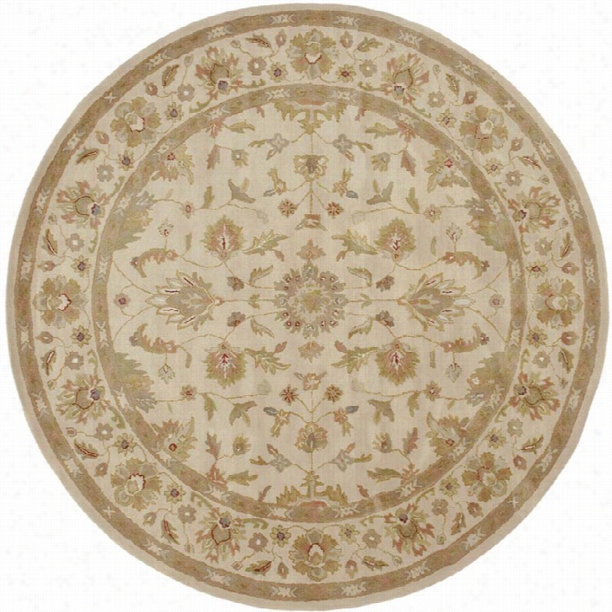 Surya Crwne 8' X 8' Round And Tufted Wool Rug In Neutral