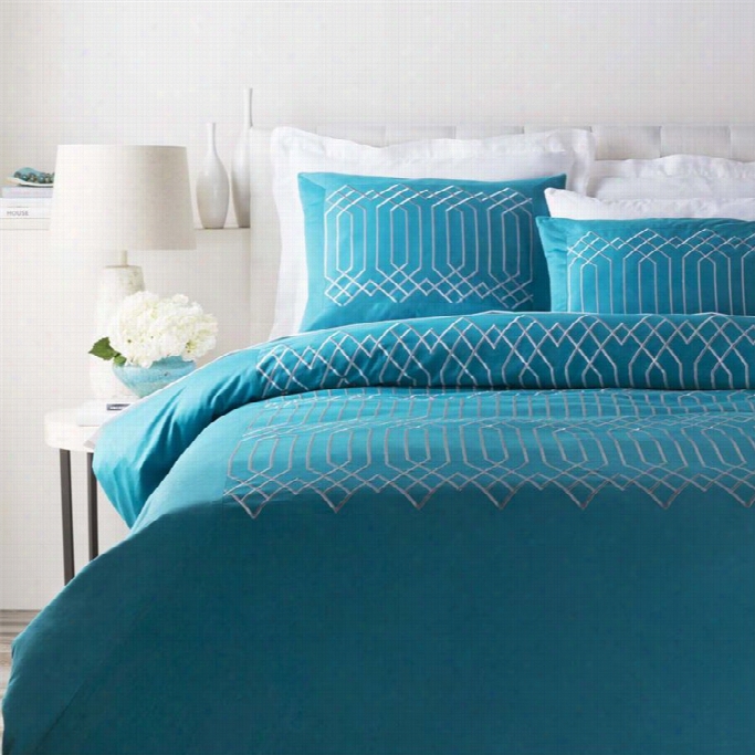 Surya Plaza Woven Cotton Full Queen Duveti N Teal