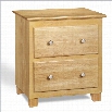 Atlantic Furniture 2 Drawer Nightstand in Natural Maple