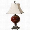 Uttermost Anka Ceramic Table Lamp in Lightly Distressed Burgundy