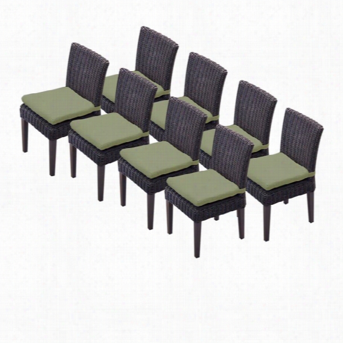 Tkc Venice Wicker Patio Dining Chairs In Cilantro (set Of 8)