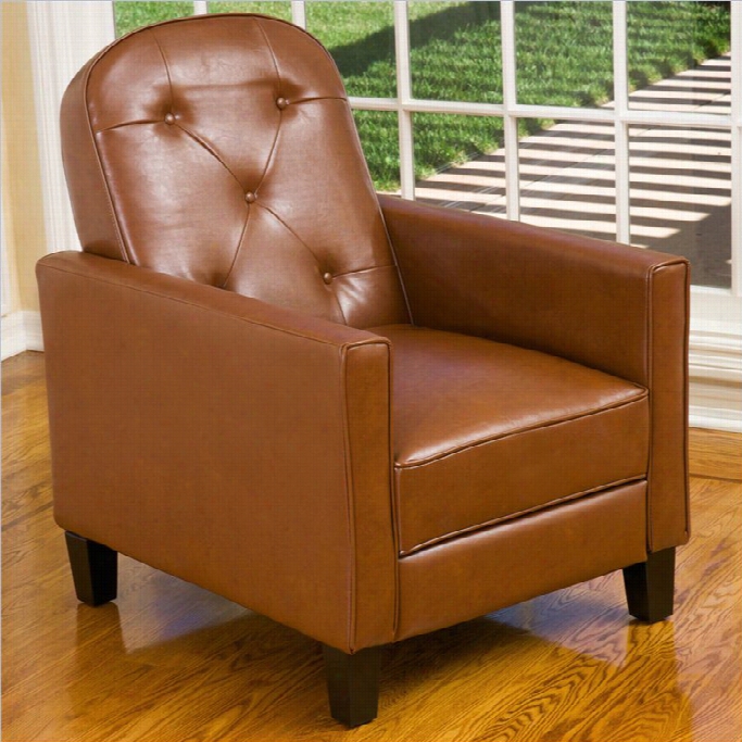 Trent Home Albany  Leather Reclnier In Hazelnut