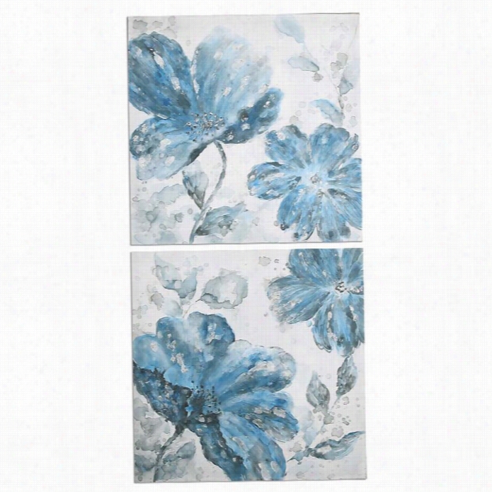 Uttermost Blue Tonee Flowers (regular Of 2)