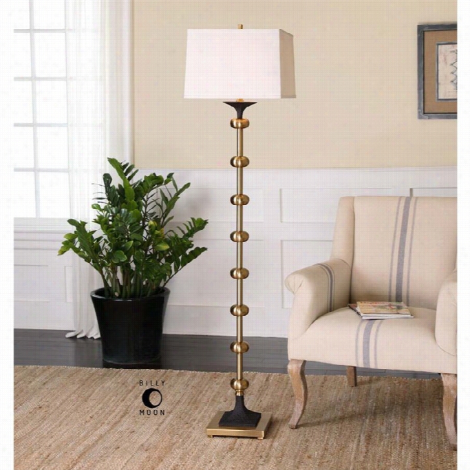 Uttermost Santonaa Brushed Brass Floor Lamp