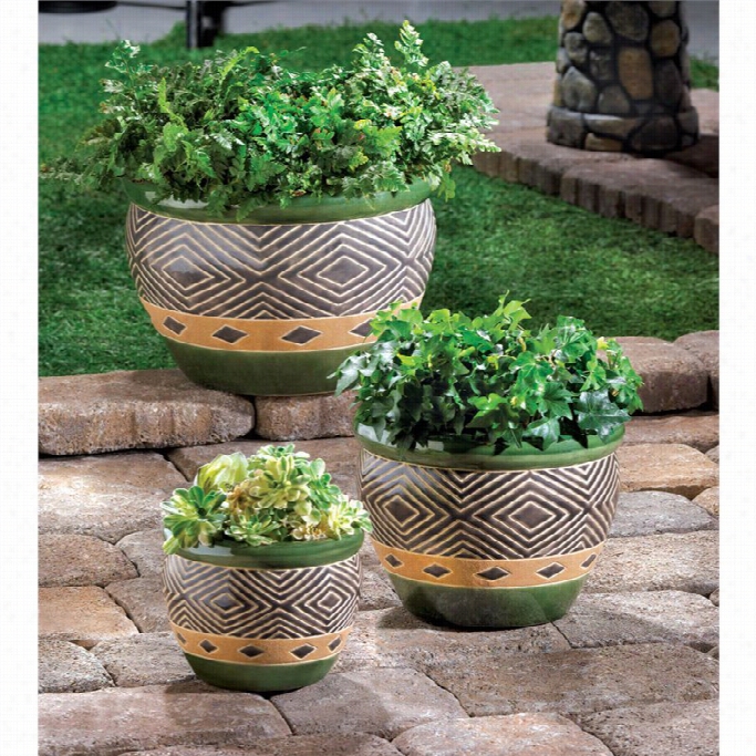 Zingz And Thingz Jade Planters (set Not On 3)