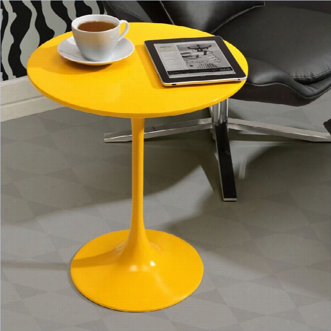 Zuo Wilco Modern Painted Wood Side Table In Yellow
