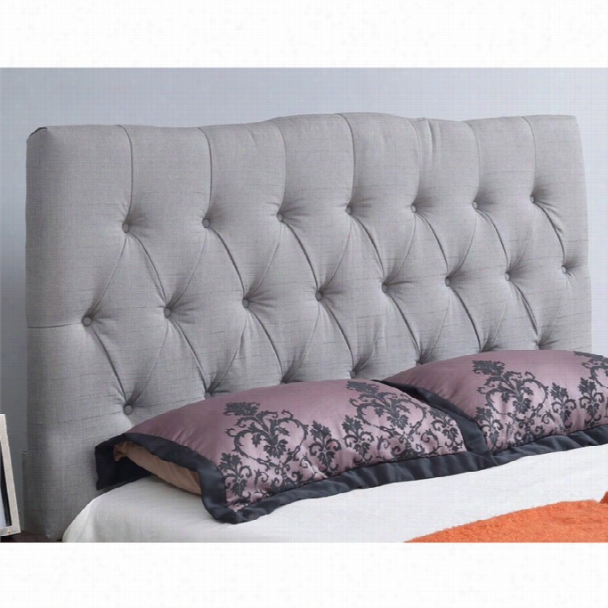 Abbyyson Mode Of Life Hampton Thread Of Flax Upholstered Queen Headboard In Gray