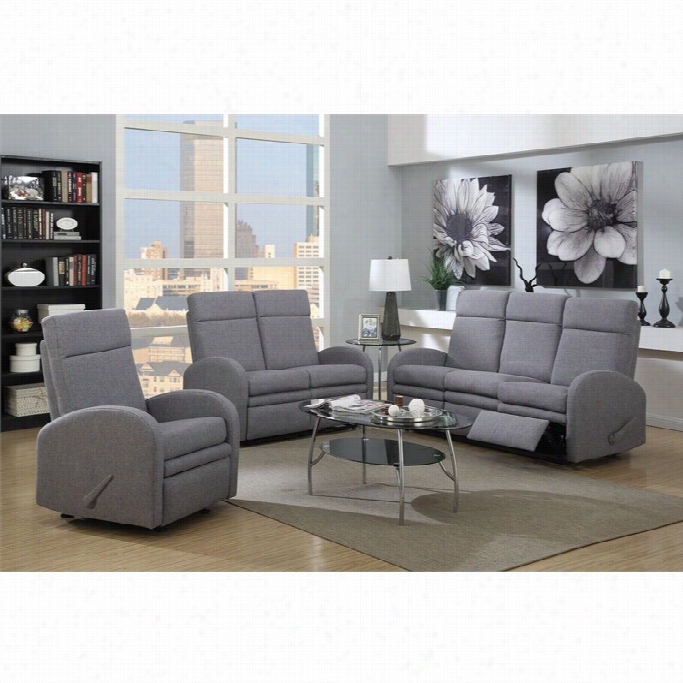 Acm Azura 3 Piece Linen Sofa Set In Gray