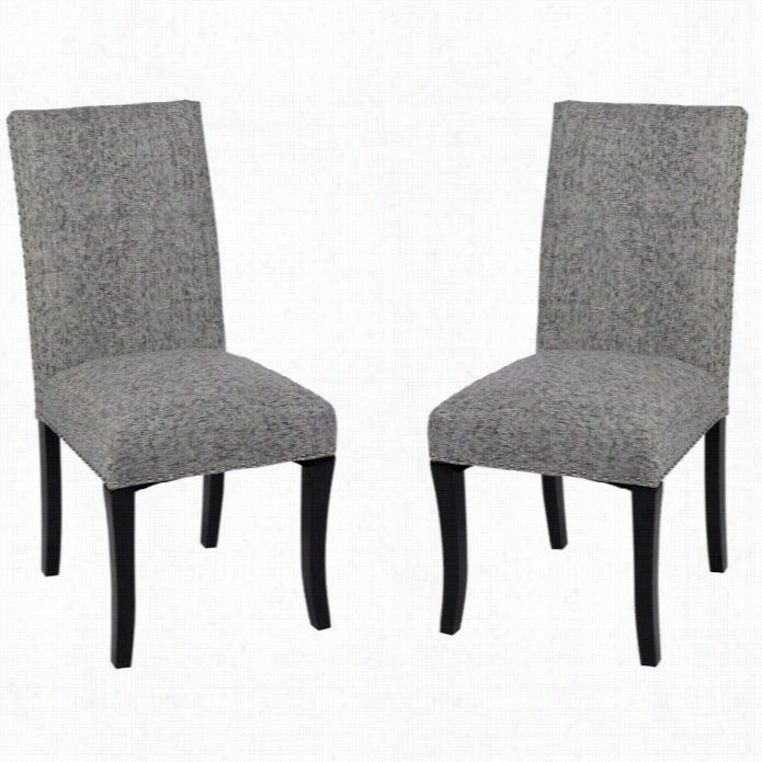 Armen Livelihood Accent Nail Dining Chair In Ash (set Of 2)