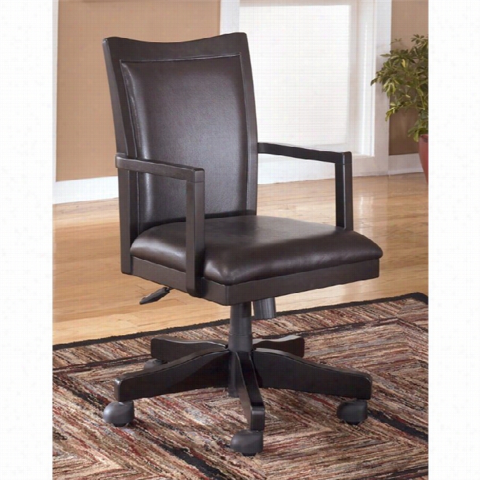 Ashley Carlyle Adjust Able Home Office Swivel Chair In Nearly Black
