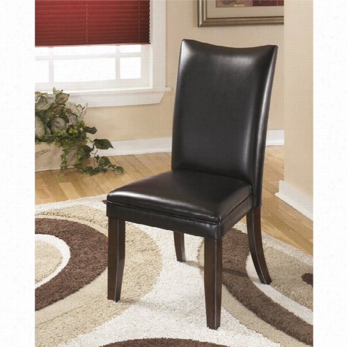 Ashley Cbarrell Faux Leather Dining Side Chair In Black