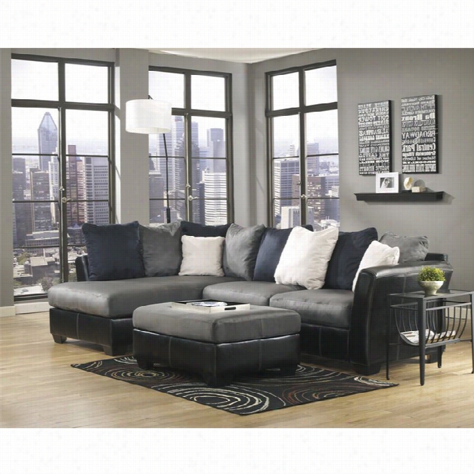 Ashley  Furniture Masoli Left 3 Piece Sectional With Ottoman