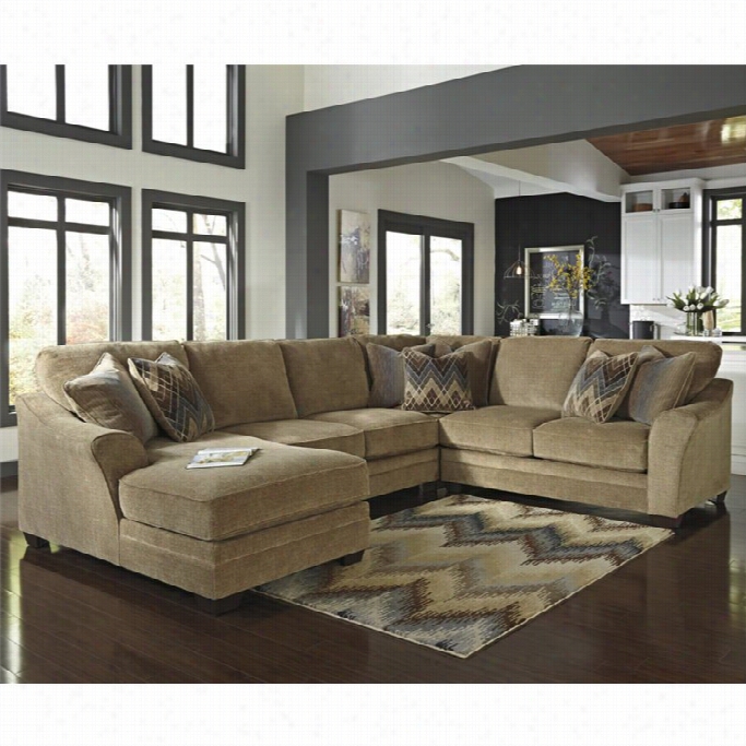 Asuely Lonsdale 4 Piece Left Chaise Loveseat Sectional In Barley
