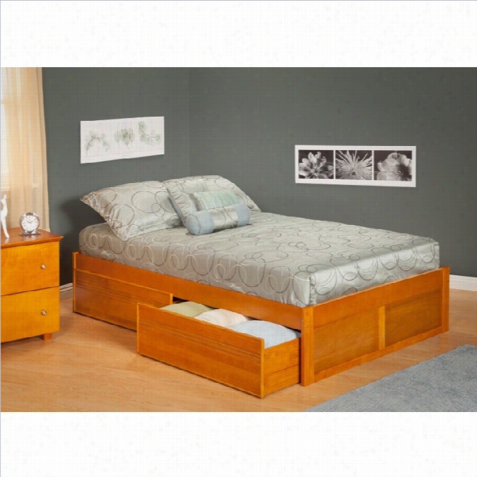 Atlantic Furniture Concord Bed Upon Drawers In Cramel Latte-twin