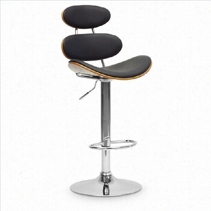 Baxton Studio Modana Bar Stool In Wwalnut  And Black