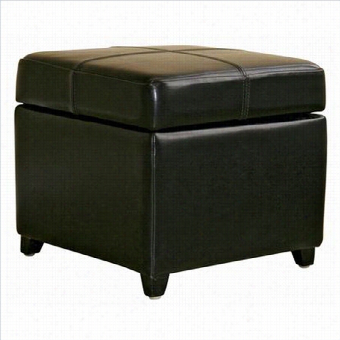 Baxton Studio Storage Cube Ottoman In Blck