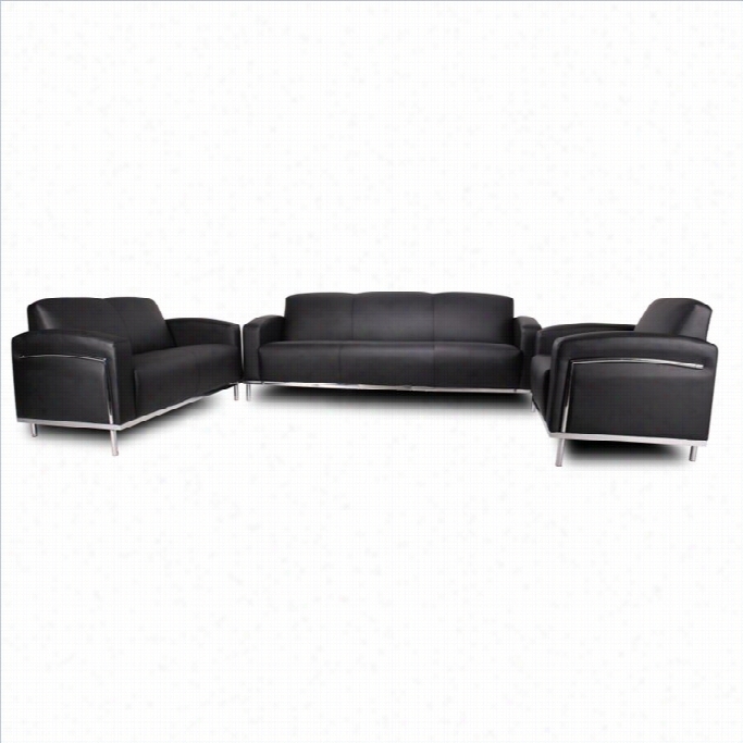 Boss  Office Caressoft 3 Piece Sofa Set In Black