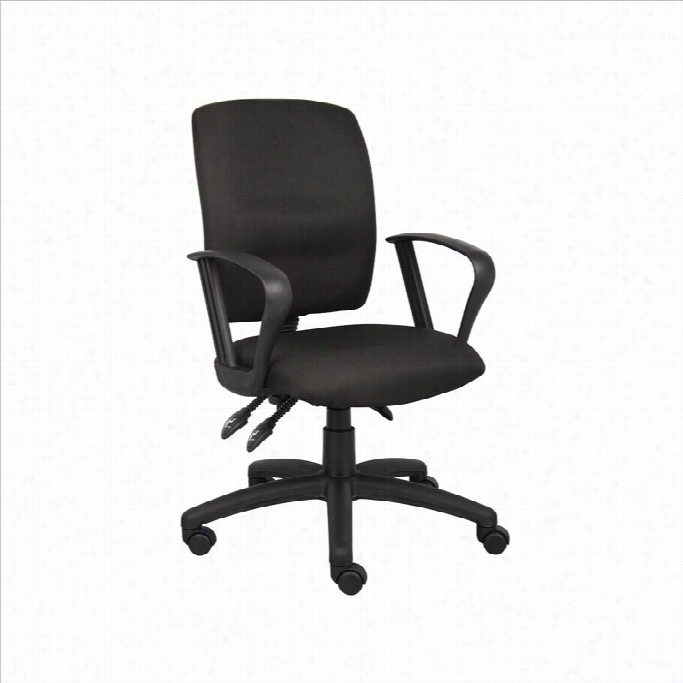 Boss Office Multi Function Employment Office Chair With Loop Arms In Black