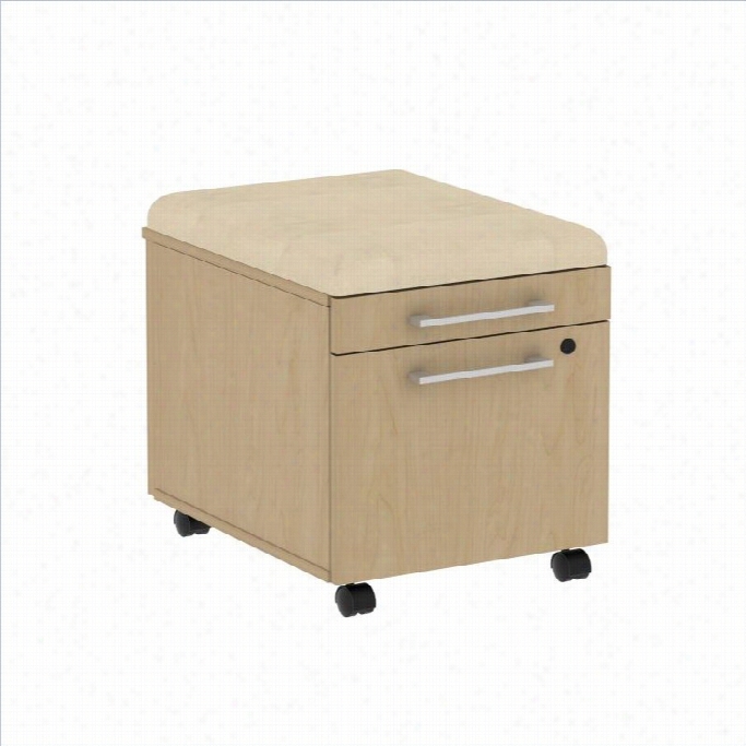 Bush Bbf 300 Series Mobile Pedestal In Natural Maple And Desert Bluff