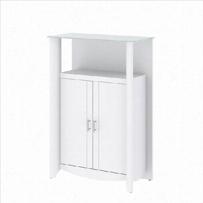 Bush Furniture  Aero 2-door Medium Libray Storage In Pure Whtie