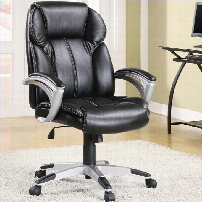 Coasteroffice Chairs Casual Faux Leather Office Task Chaiir In Black