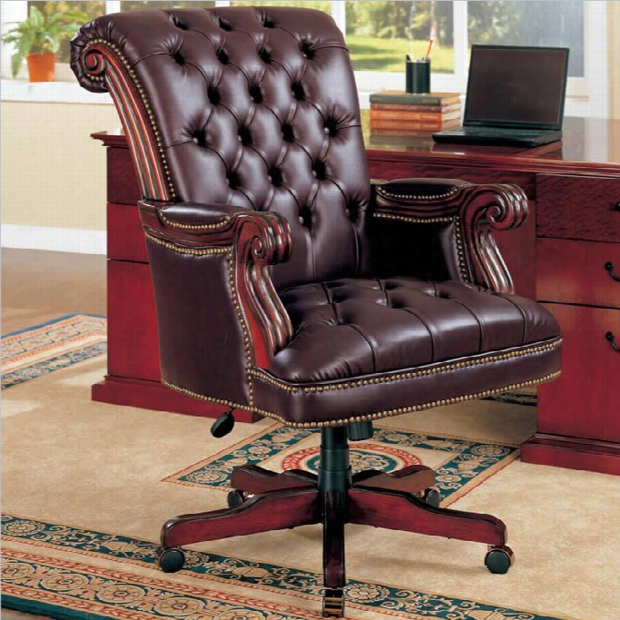 Coaster Office Chairs Traditional Executiwe Chair  In Burgundy