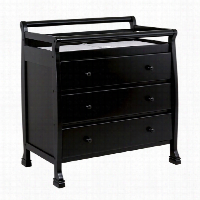 Dvinci Kalani Pine Wood 3-drawer Changing Table In Ebony