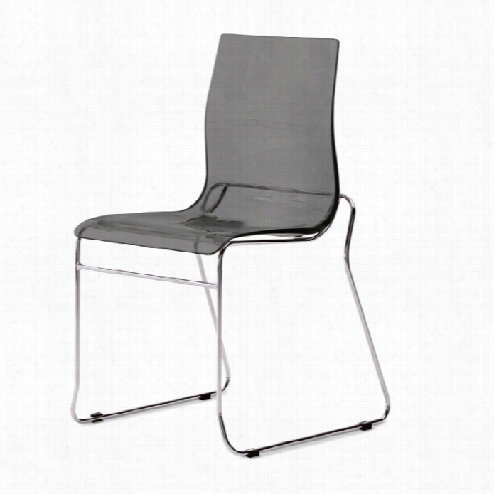 Domitalia Gel-t Stackable Dining Chair In Transparent Smoke