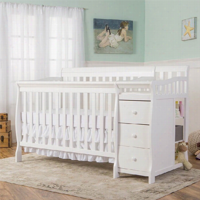 Dream On Me Brody 5-in-1 Convertible Crib With Changer In White