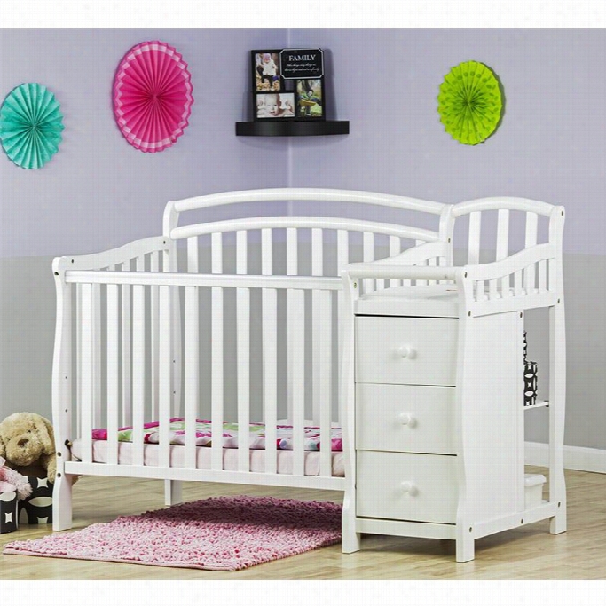 Dream On Me  Casco 4-im-1 Mini Crib  And Changing Table In White