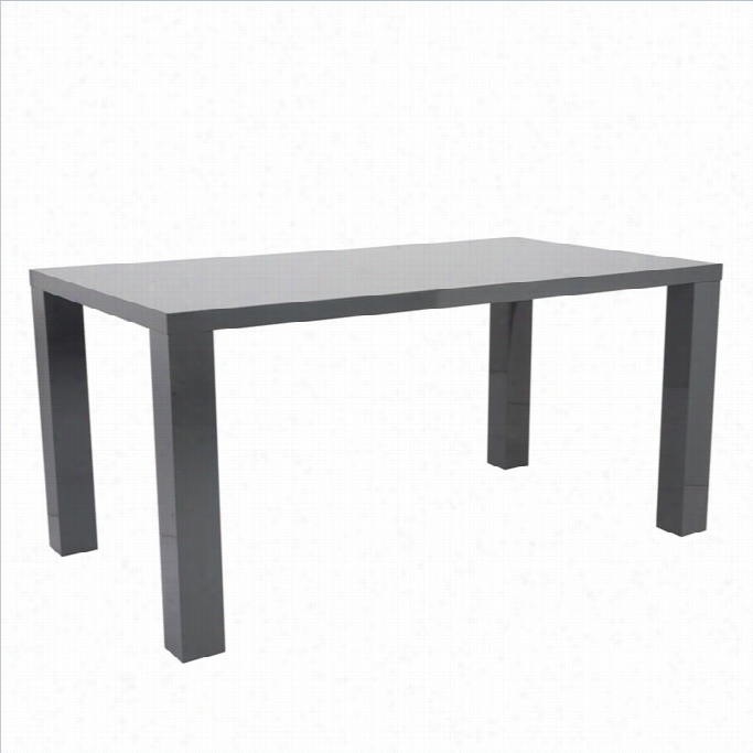 Eurostyle Abby 63 Rectangula R Dining Table In Gray Lacquer