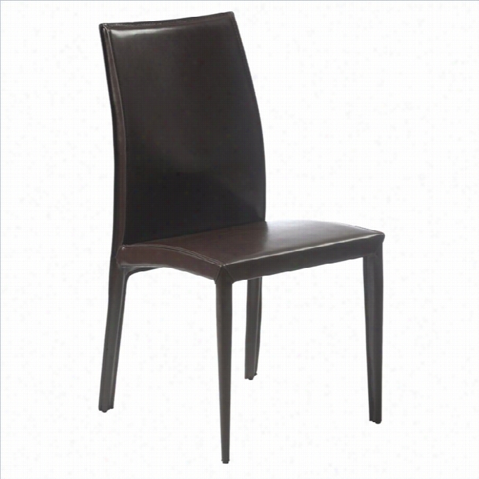 Eurostyle Aisy Leafher Dining Chair In Brown