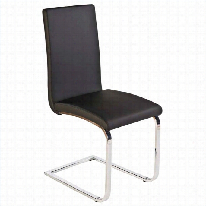 Eurostyle Santos Dining Chair In Black/chrome