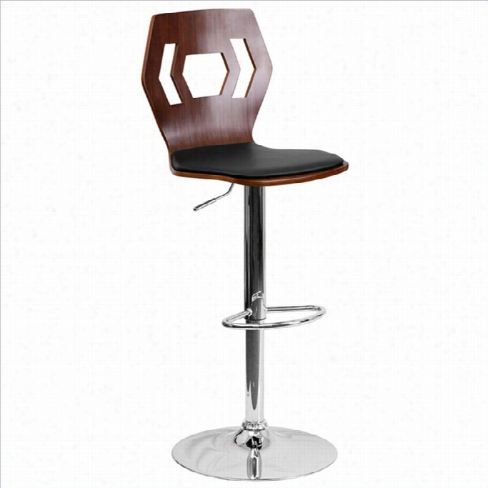 Fash Furniture 25 To  3 Adjustable Bar Stool With Black Seat