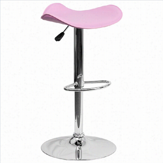 Flash Furniture 25 To 33 Cintemporary Adjustable Bar Stool In Pink