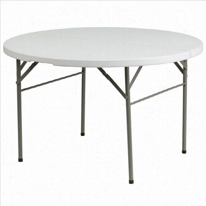 Flash Furniture 71 Rond Bbi -fold Grznite Folding Table In White