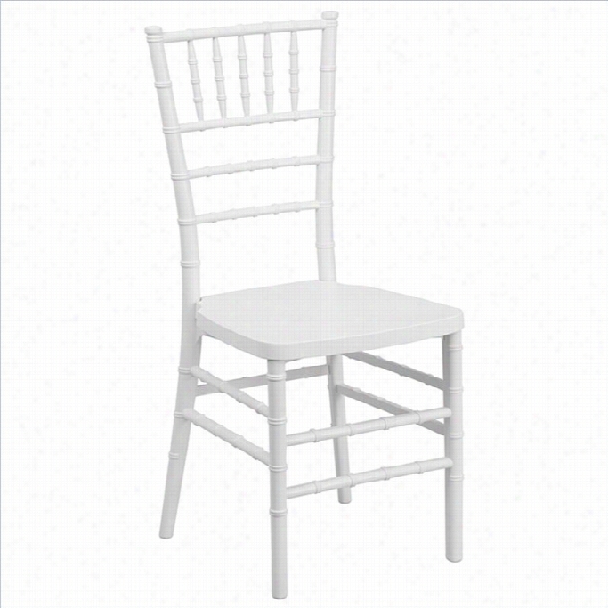 F Lash Furniture Elegance Resin Stacking Chiavari Dining Chair In White