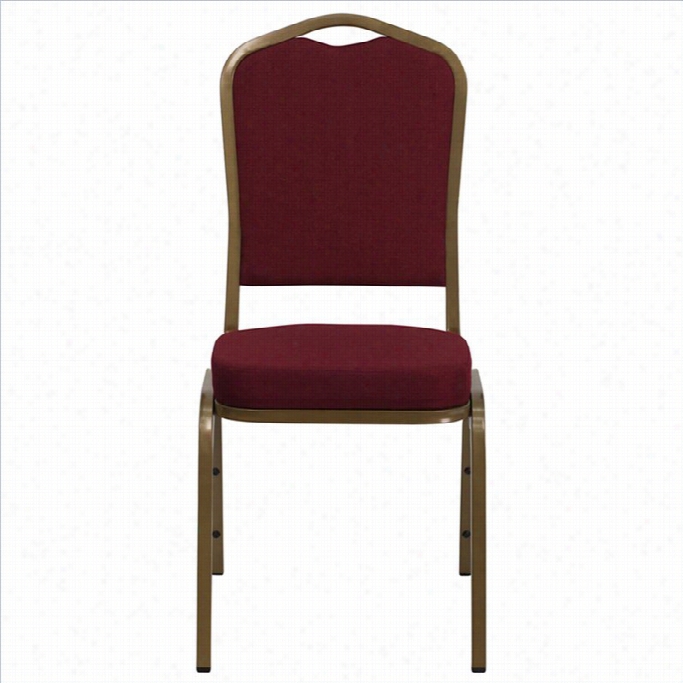 Flash Furnituer Hercules Feast Stacking Chair In Gold And Burgundy